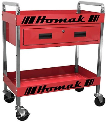 Homak BK06043500 35 in. 4-Drawer Slide Top Cart - Black