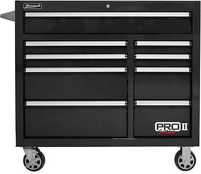 Homak 44 RSPro 9-Drawer Power Service Cart-Red (RD06044090)