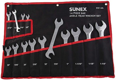 V8 Tools 8307 Super Thin Open End Wrench Set, 7 Piece, 3/8 To 1-1/4,  Fully Polished, In Canvas Pouch