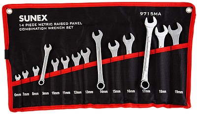 Sunex Tools 25 Pcs Metric V-Groove Combination Wrench Set
