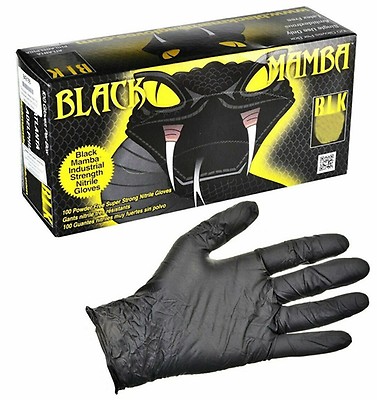 Size X-Large Black Mamba Nitrile Gloves