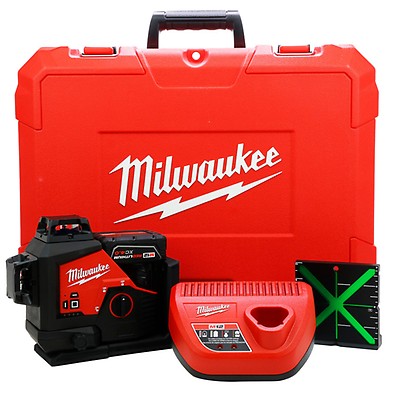 Milwaukee 100 ft. REDLITHIUM Lithium-Ion USB Green Rechargeable Cross Line  Laser Level with Charger 3521-21 - The Home Depot