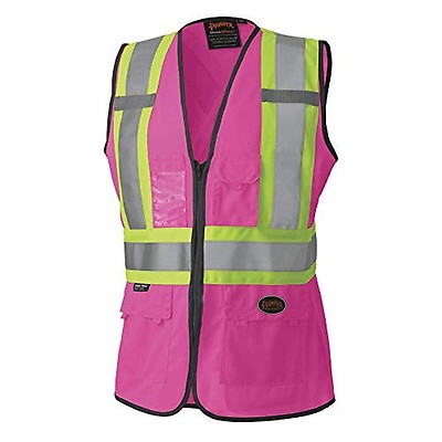 Pioneer Women's Hi-Vis Mesh Back Safety Vest Pink (V1021840U-M