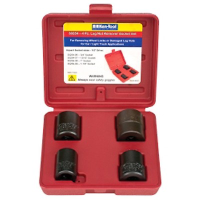 Access Tools 1/2" Drive Damaged Lug Nut And Lock Remover Twist Socket Set