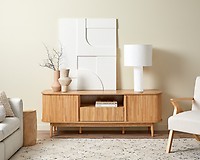 Rattan and Linen-Look Storage Box In Natural - Mocka