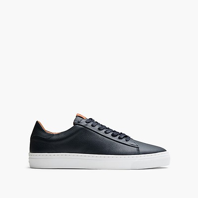 Mens black sneakers white on sale sole