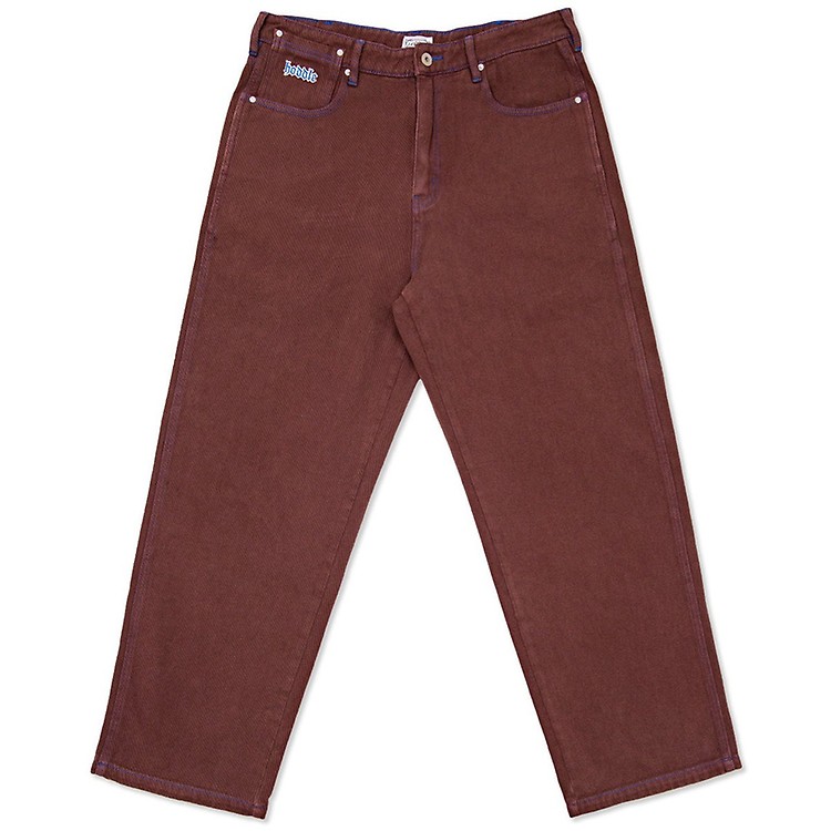 Dime Classic Relaxed Denim Pants in Stone Burgundy