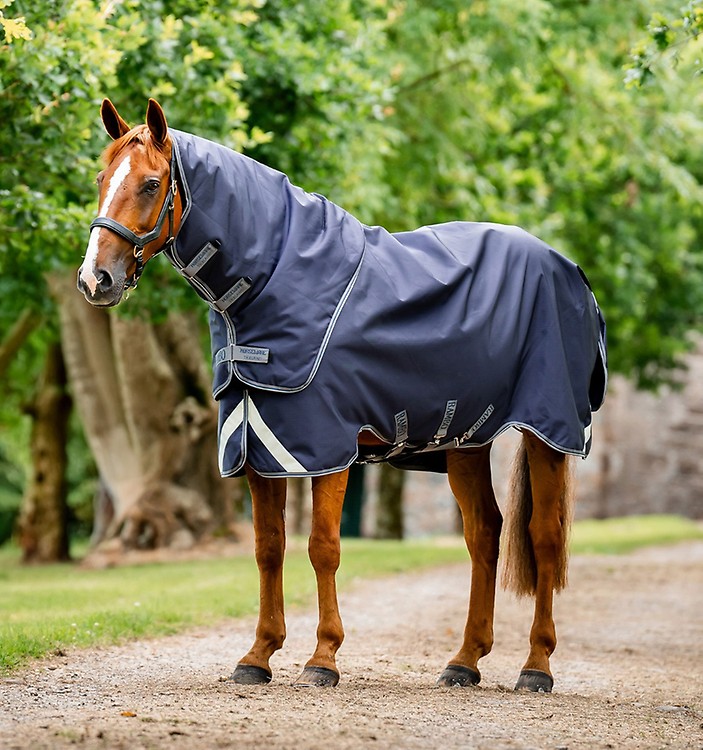 Tapis D'écurie Horseware Rambo – Microfibre Poids Moyen 200g – Bleu Marine/noir – Taille 5'6''-7'3''
