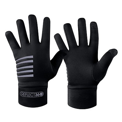 Running gloves Men Ladies light weight Reflective Black /& Hi-VIZ