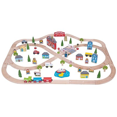 bigjigs rail wooden fairy town train set