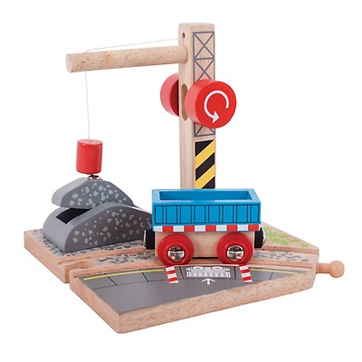 bigjigs big yellow crane and construction set