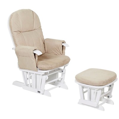 obaby deluxe reclining glider chair and stool