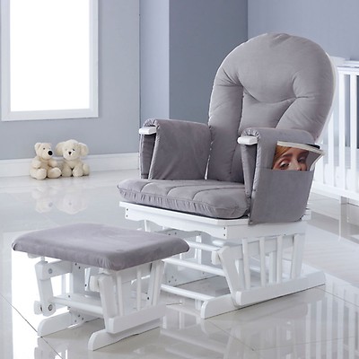 obaby deluxe reclining glider chair and stool