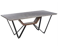 Mesa de jantar efeito madeira escura e pés pretos 160 x 90 cm