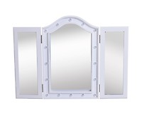 HOMCOM Espelho de maquilhagem dobrável com luz LED Espelho de mesa triplo  dobrável Presente original para mulheres Espelho de cosmética com  carregador de bateria e iluminação 73x53,5x4,5cm - Conforama