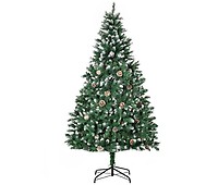 HOMCOM Árvore de Natal Pequena Artificial Ø40x90cm com Luzes LED 116 Ramas  Vaso Desmontável e Suporte de Metal Decoração de Natal para Interior Verde  e Branco - Homcom