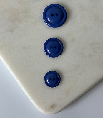 Bouton De Mercerie Ancien - Bleu Mat 1,2 Cm - Lot De 1 à 10 - Occasion