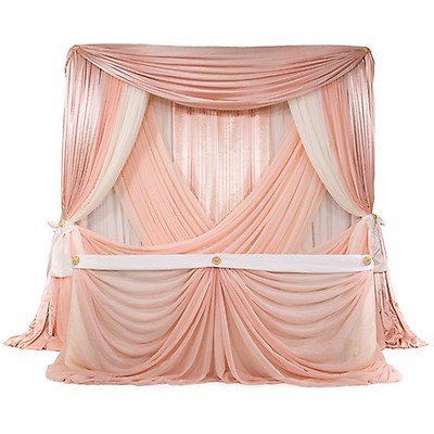 Satin Top Rod Pocket 9ft. Jewel Crystal Iridescent Diamond Cut Curtain