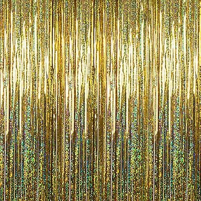 Gold - Metallic Fringe Curtain - Many Size Options