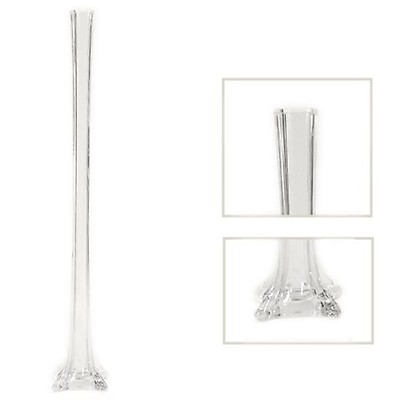 6 Pack  32 White Eiffel Tower Glass Flower Vase