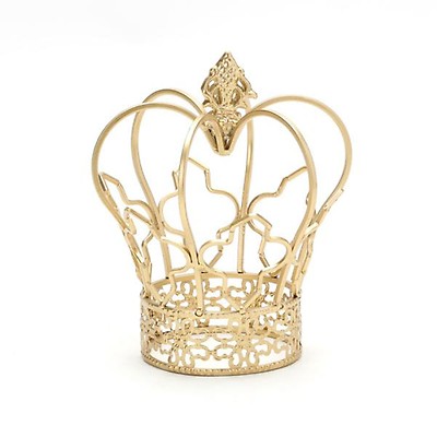 Metal Royal Crown with Rhinestones - Gold