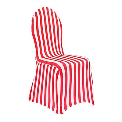 Striped Spandex (Lycra) Banquet & Wedding Chair Cover in Black and White