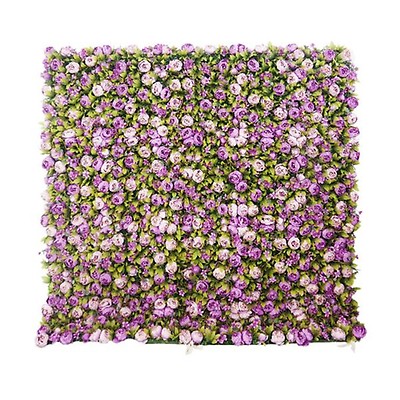 Pink, Purple & White Mixed Florals w/ Greenery - Curtain Style Floral Wall  - Easy Install! Select Size