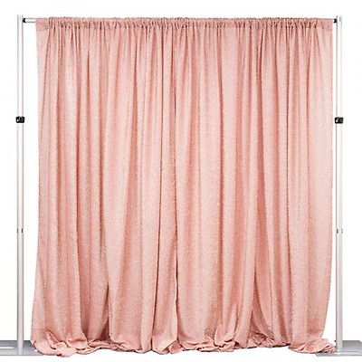 Silver Sequin Backdrop Curtain w/ 4 Rod Pocket by Eastern Mills - 8ft Long  x 9.5ft Wide