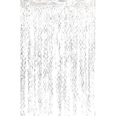 Decostar™ Sparkling Metallic Foil Fringe Curtain 96 12 Pieces - Pink