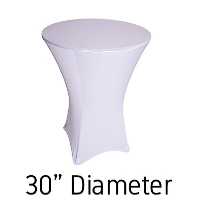 210 GSM Better Quality/Best Value Quality Spandex Hi-Boy Table Cover -  Ivory - Cocktail Table - 30 Diameter