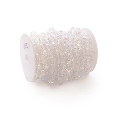Satin Top Rod Pocket 9ft. Jewel Crystal Iridescent Diamond Cut Curtain