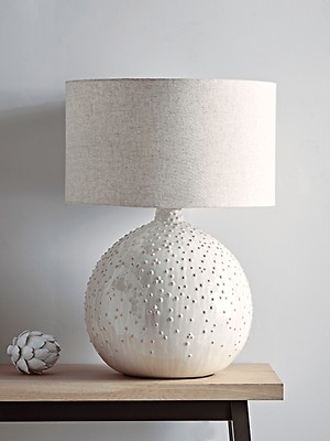 Terra Cotta Artichoke LED Table Lamp In Cream