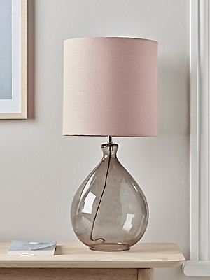 dusky pink bedside lamps