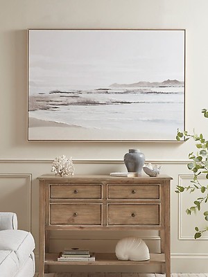 Textured Squares Framed Linen Wall Art