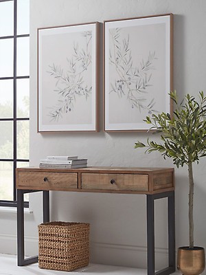 Textured Squares Framed Linen Wall Art
