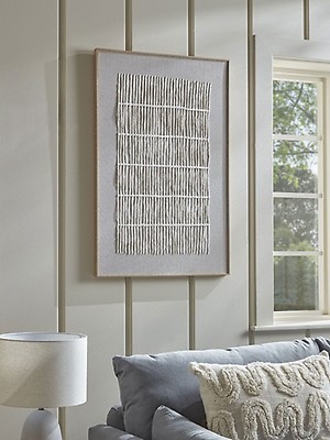 Textured Squares Framed Linen Wall Art