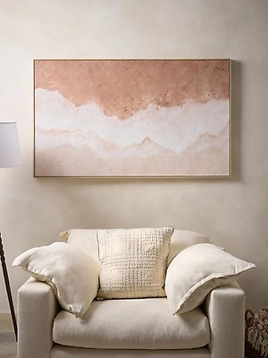Textured Squares Framed Linen Wall Art