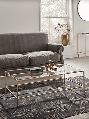 New Burnished Gold Drum Coffee Table