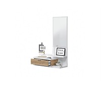 Mueble de recibidor con espejo Noon Blanco artik-gris cemento, blanco  artik-roble alaska 95(mesitayespejo) x 19(mesita)/50(espejo) x 26(mesita)  cm - Conforama