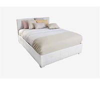 Estructura de cama tapizada de 30 cm, 135/140x190 cm, gris claro