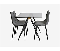 Set de comedor Vihti mesa MDF 120 x 70 cm efecto madera + 4 sillas