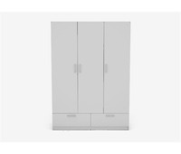 Habitdesign Armario Multiusos, 3 Puertas, Acabado en Color Blanco Mate,  Medidas: 109 cm (Ancho) x 180 cm (Alto) x 37 cm (Fondo) : : Hogar  y cocina