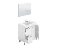 Mueble baño adam 2p2c 80cm blanco br con espejo, sin lavabo - Topambientes  2023