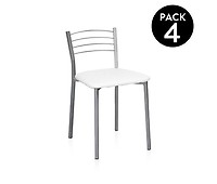 Pack de 4 sillas de cocina blancas, Sillas de cocina baratas