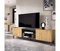 Mueble TV Brønderslev aglomerado 45 x 160 x 37 cm antracita / efecto madera  [en.casa]