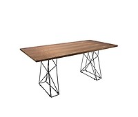 Mesa de comedor madera oscura/negro 160 x 80 cm SARITAS 