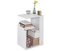 Mesa Auxiliar Lekeberg Aglomerado/madera 60 X 45 X 35 Cm Blanco / Roble  [en.casa] con Ofertas en Carrefour