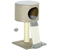 PawHut Árbol Rascador para Gatos Grande 60x60x200 cm con 2 Cuevas