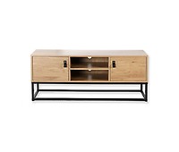 Mesa TV Salon,Mueble de TV hierro y madera contrachapada 105x30x45 cm  -CD83072