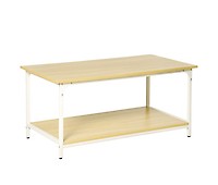 HOMCOM Mesa de Centro Mesita Café Mueble Salón Comedor Mesa Auxiliar Madera  de 2 Niveles Mesa para Sofá Sala de Estar 90x45x40.5cm Nogal - Conforama